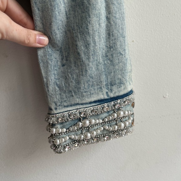Alice + Olivia Blue Embellished Jean Jacket - Picture 9 of 16